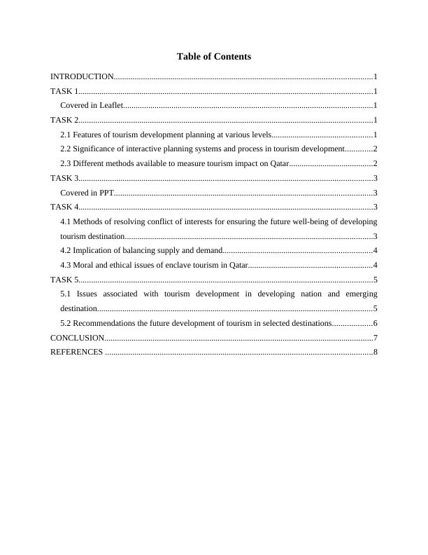 Sustainable Tourism Development : Assignment Solution_2