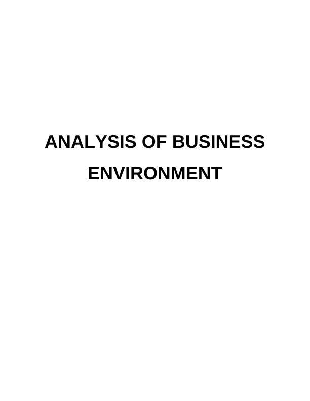 Analysis of Business Environment Essay_1