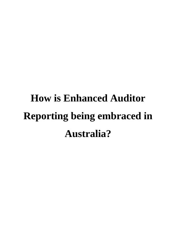 Enhanced Auditor Reporting in Australia_1