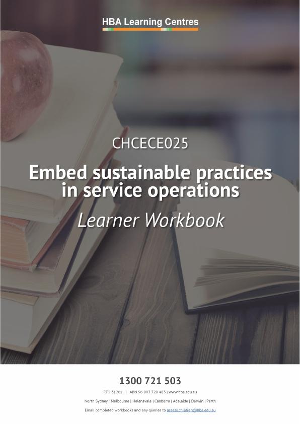 CHCECE025: Embed Sustainable Practices in Service Operations_1