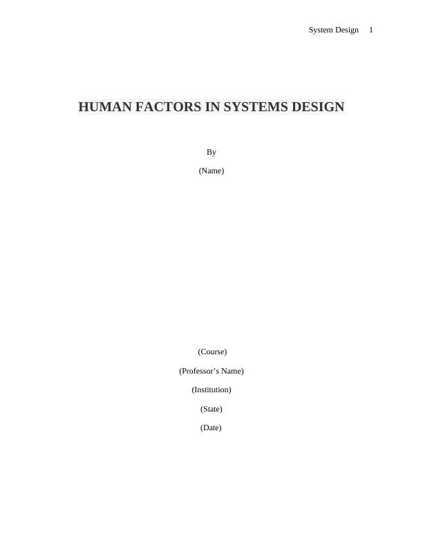Human Factors in Systems Design_1