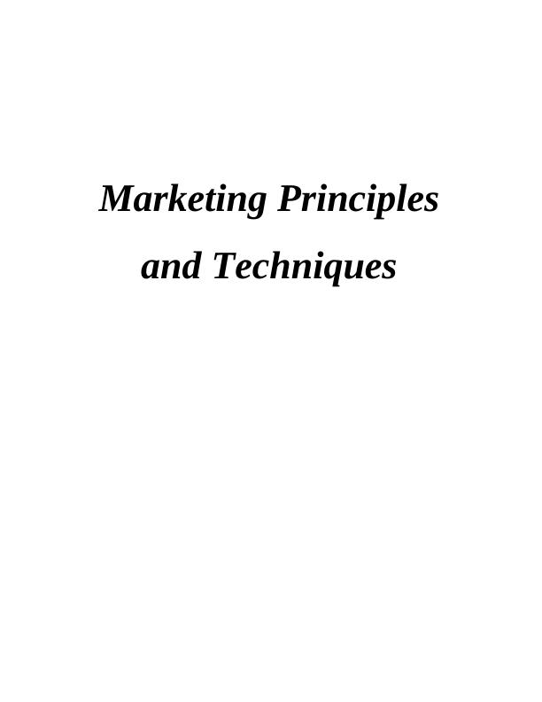Marketing Principles - Assignment_1