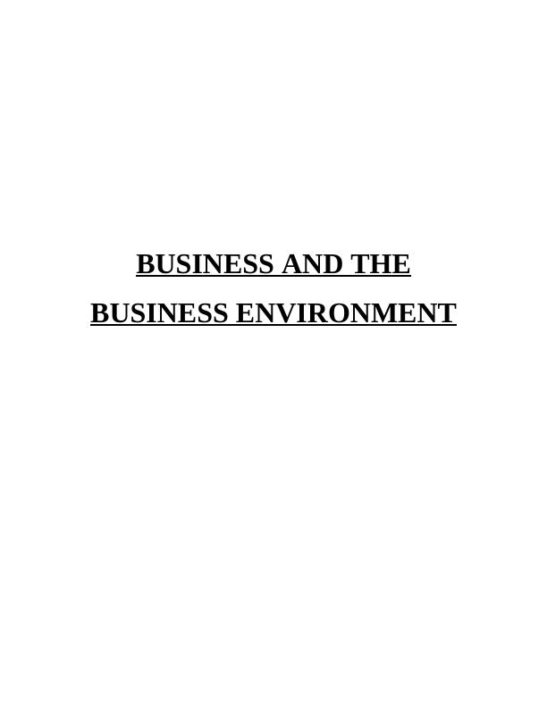Business Environment of M&S_1