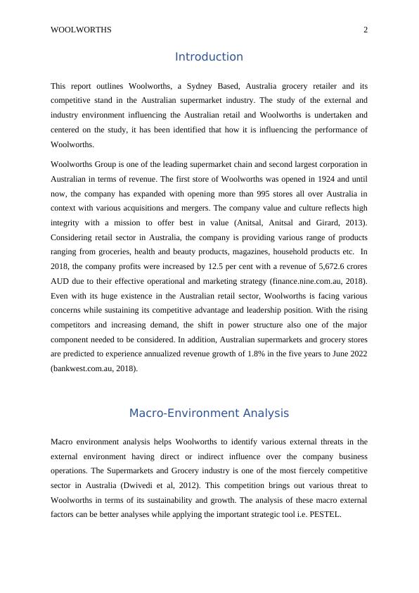 Woolworths: Macro-Environment and Industry Analysis_3
