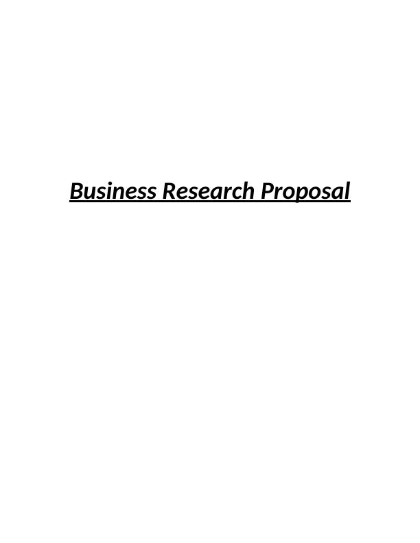 business research proposal introduction