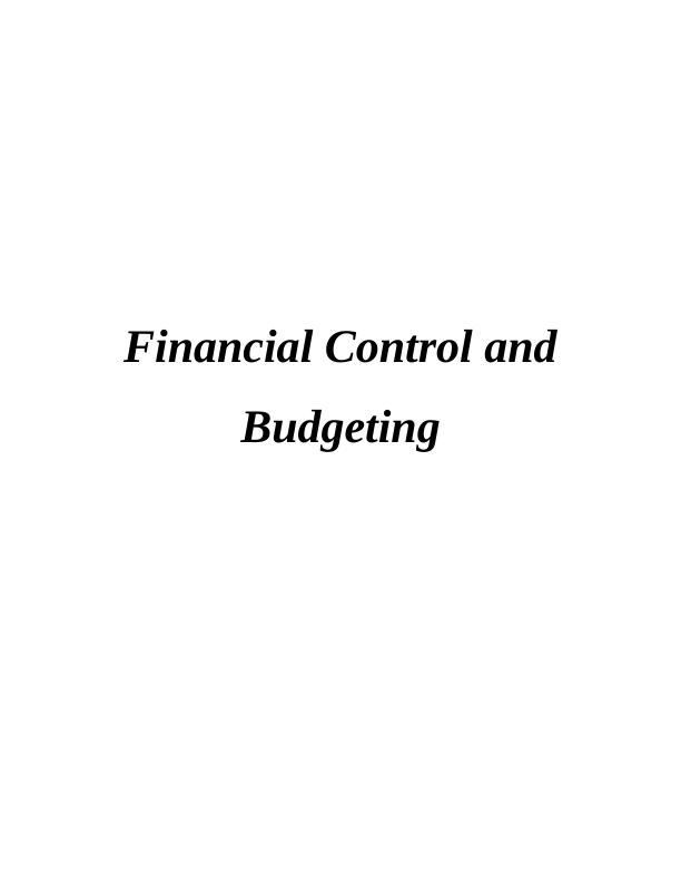 Financial Control and Budgeting in Health and Social Care Sector_1