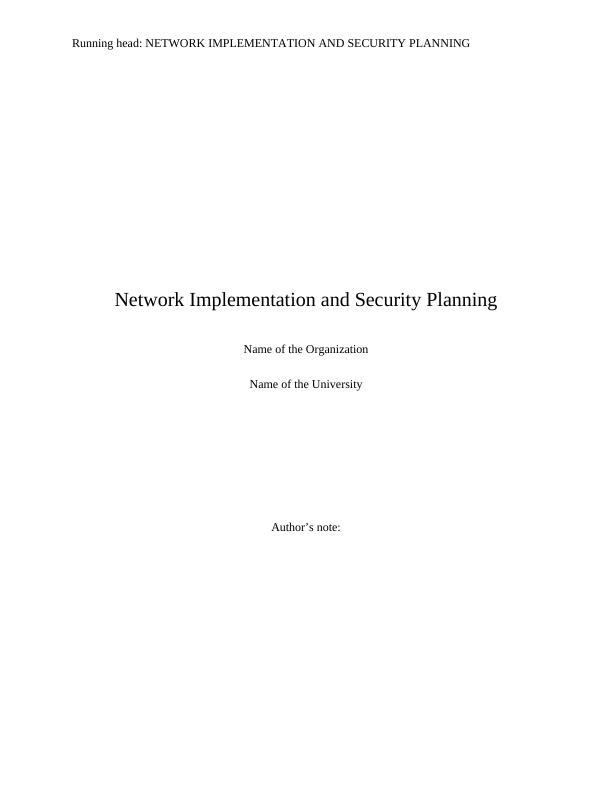 Network Implementation and Security Planning_1