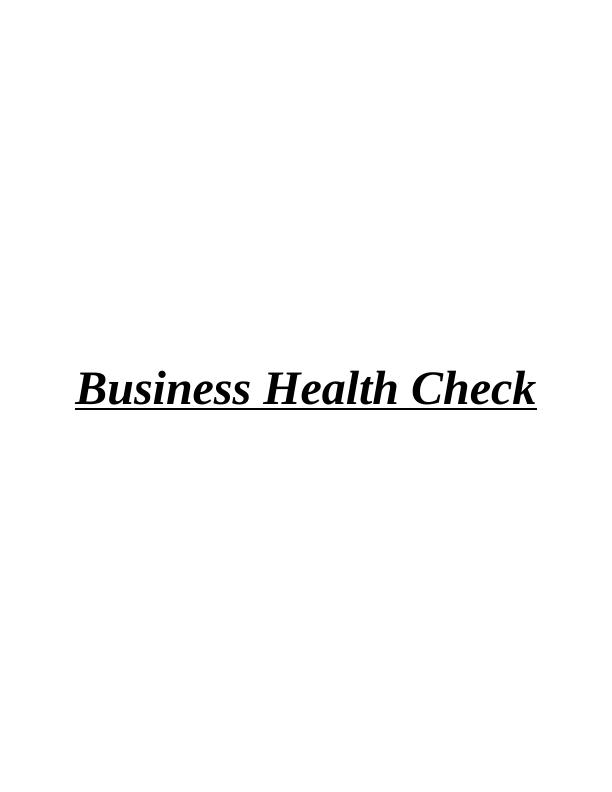 Business Health Check -  Assignment_1