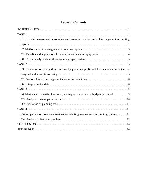 Management Accounting  : Sample  Assignment_2