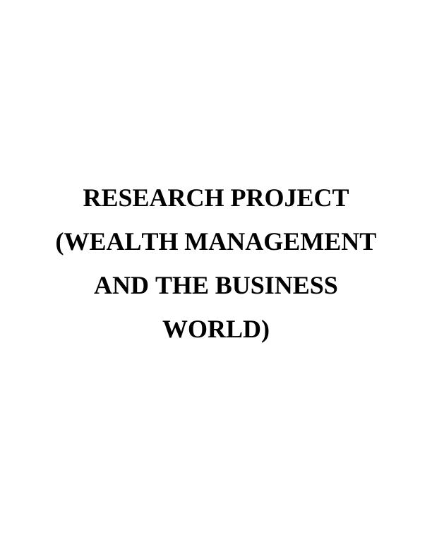 Research Project on Wealth Management : Qbic hotel_1
