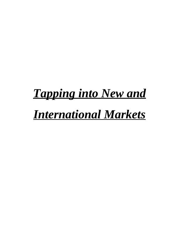 Tapping into New and International Markets_1