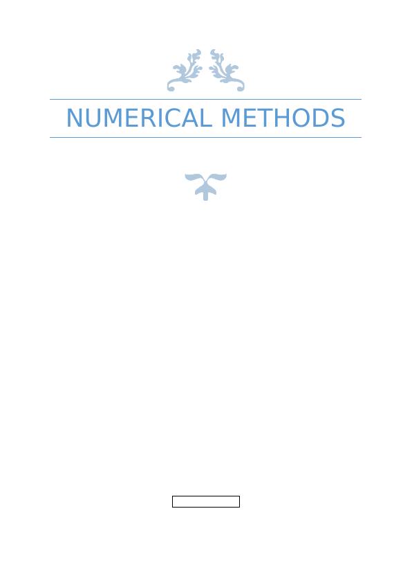 Numerical Methods Assignment_1