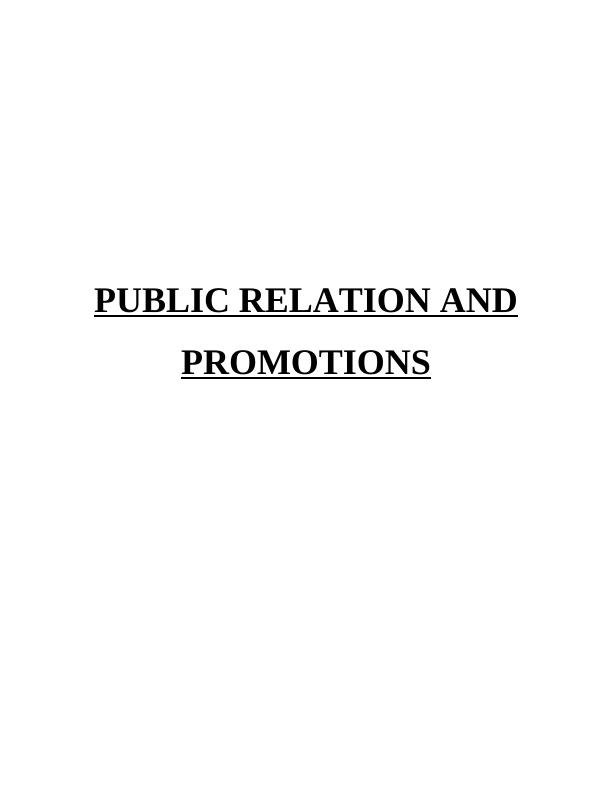 Public Relations and Promotions  Assignment_1