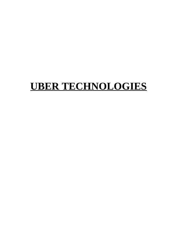 Strategic Environment of UBER Technology_1