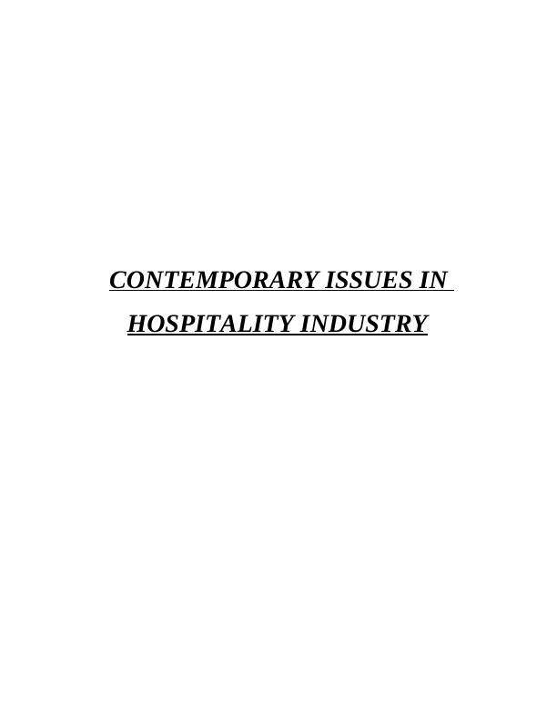 Doc Contemporary Issues in Hospitality Industry_1
