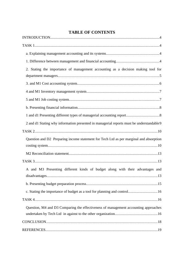 Report on Aspects of Management Accounting : Tech Ltd_2