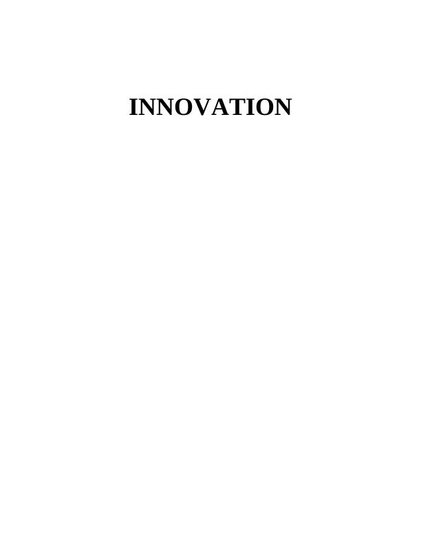 Importance of Innovation in Company : Report_1