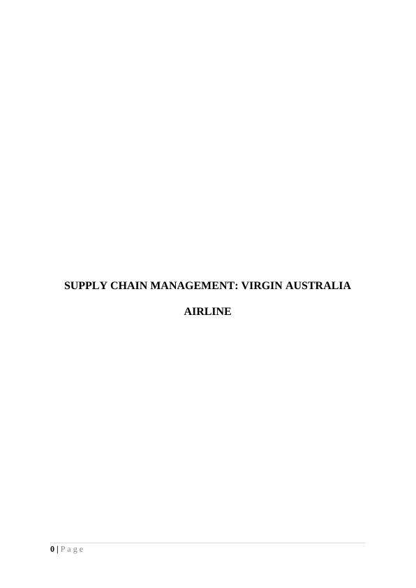 Supply Chain Management of VIRGIN AUSTRALIA AIRLINE_1