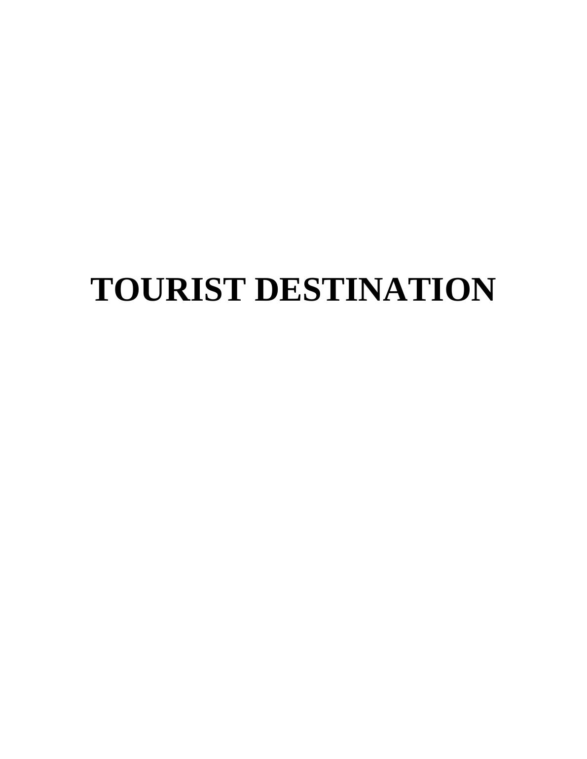 Tourist Destination : Assignment_1