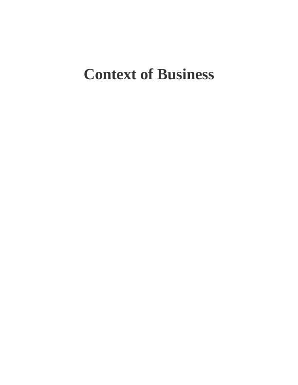 Context of Business - Tesco and the Rationale_1