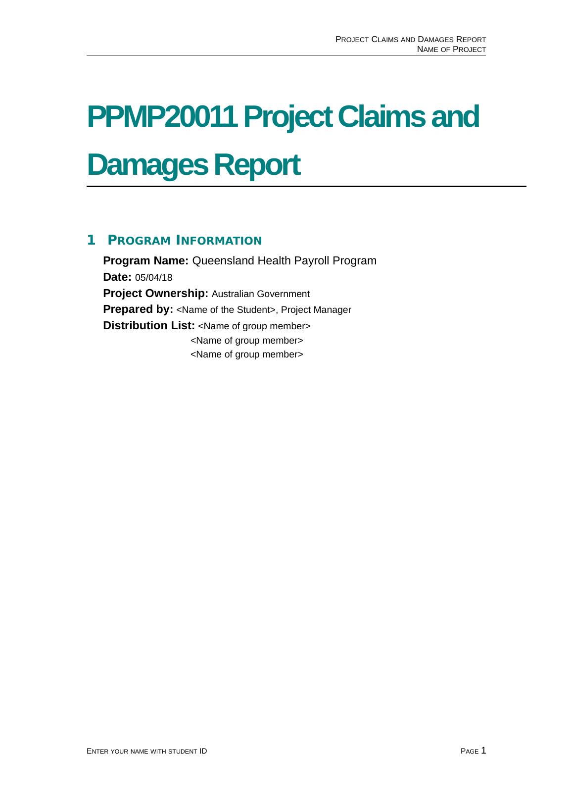 PPMP20011 - Project Claims and Damages Report_1