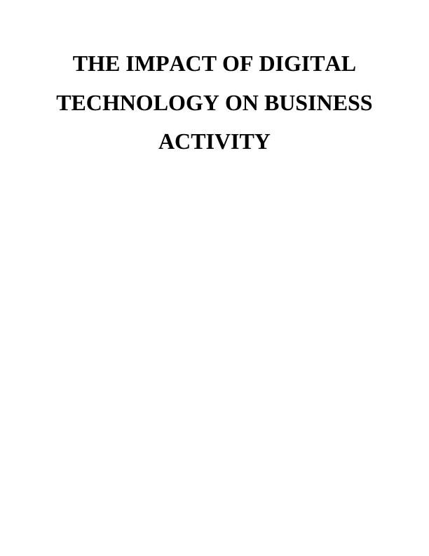 The Impact of Digital Technology on Business Activity - (Doc)_1