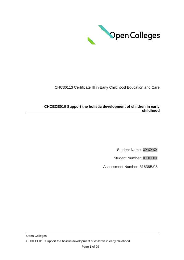CHC30113 Certificate III in Early Childhood Education and Care - DOC_1