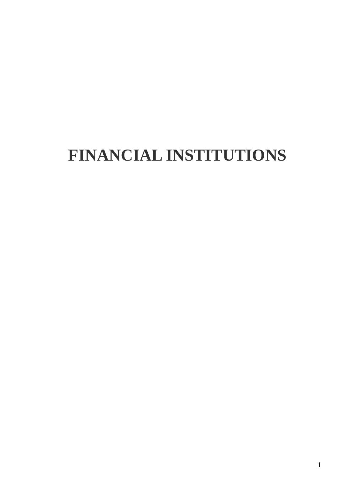 Financial Institutions  -  Assignment_1