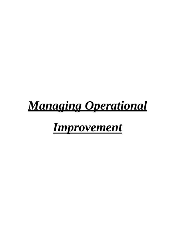 Managing Operational Improvement: A Case Study of Walmart_1