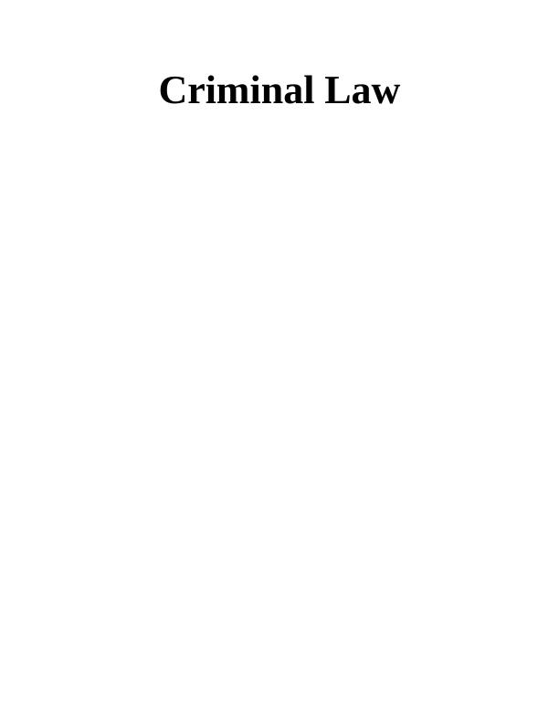 Criminal Law Assignment Solution_1