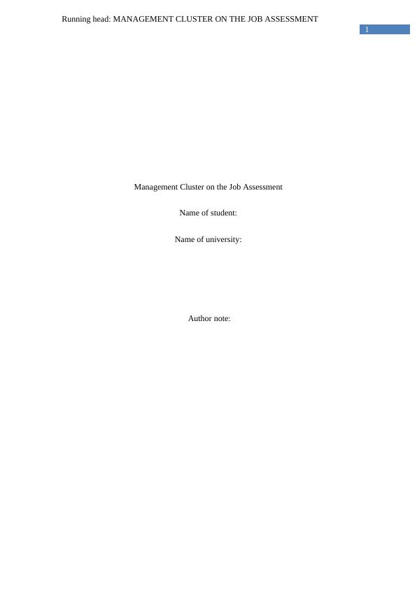 LA017545 - Management Cluster on the Job Assessment_1