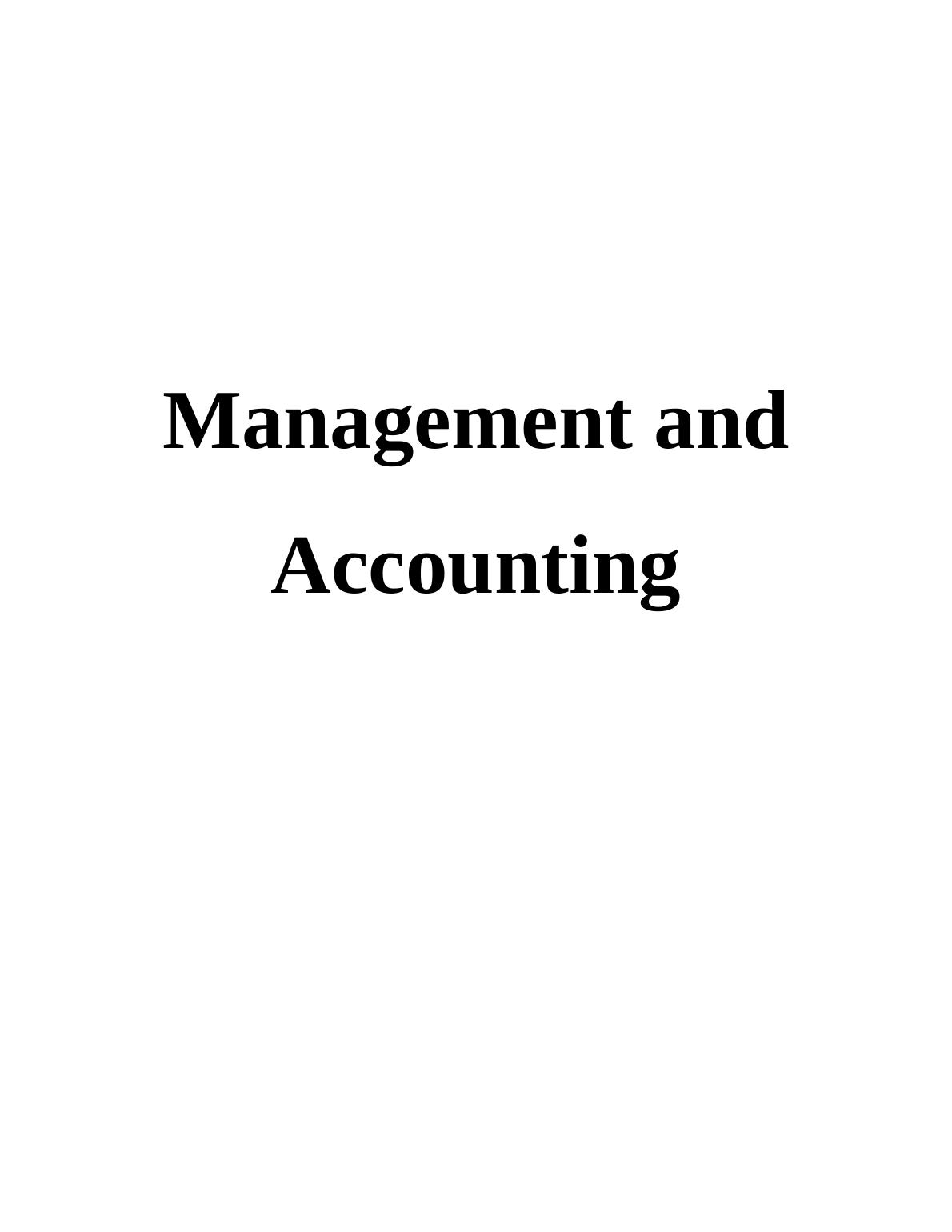 Management Accounting Assignment : Every joy enterprise_1