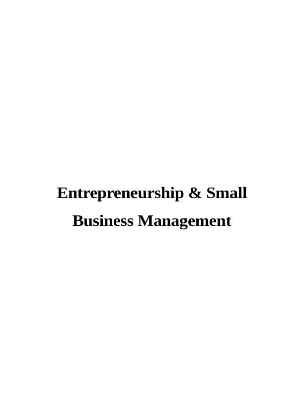 Entrepreneurship & Small Business Management_1