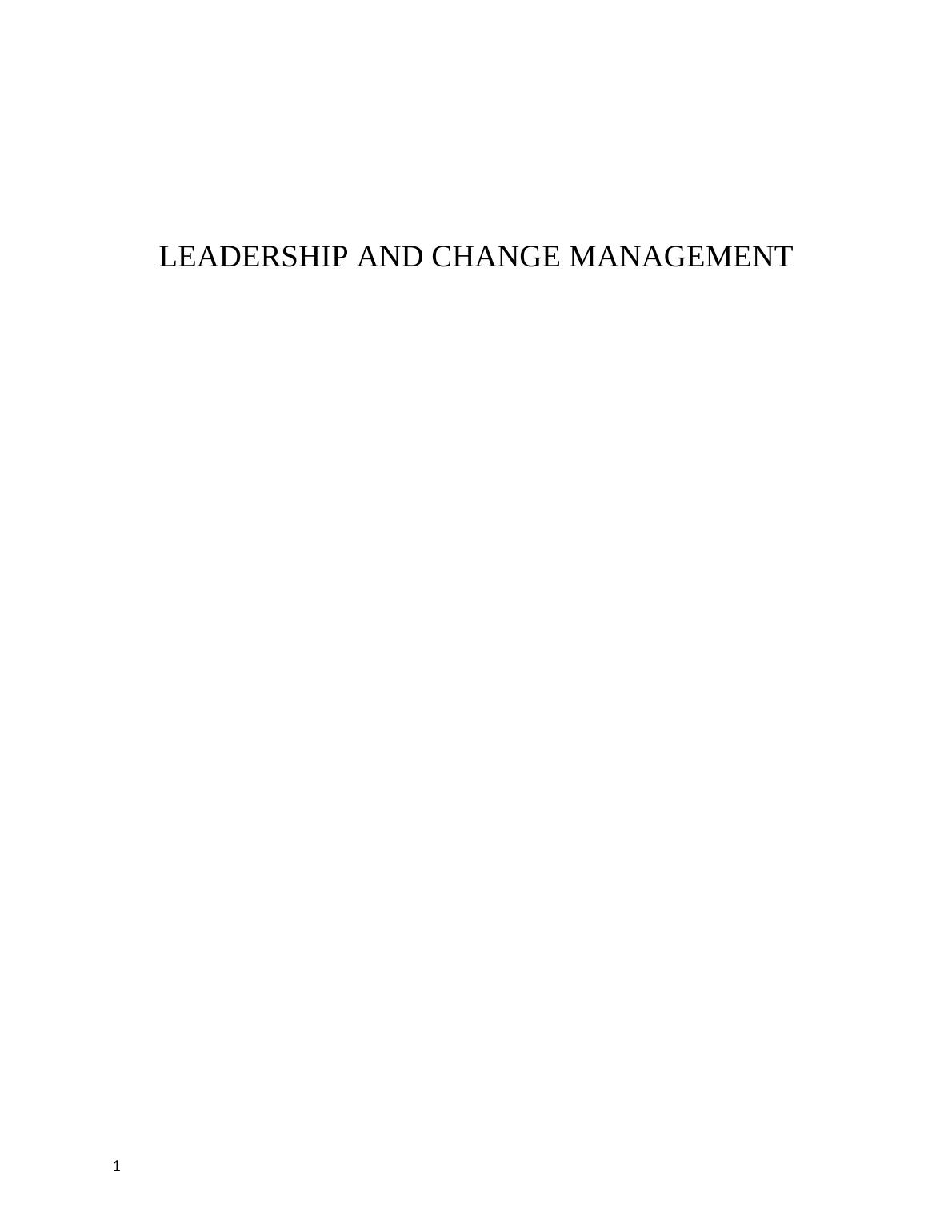 dissertation topics on leadership and change management