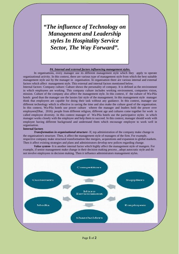 Influence of Technology on Management and Leadership Styles in Hospitality Service Sector_1