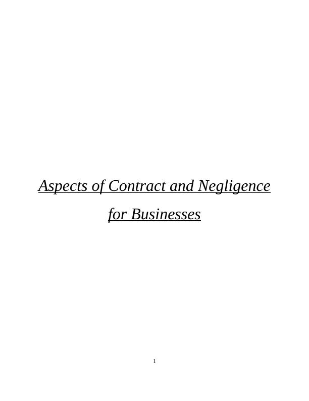Contract and Negligence for Businesses_1