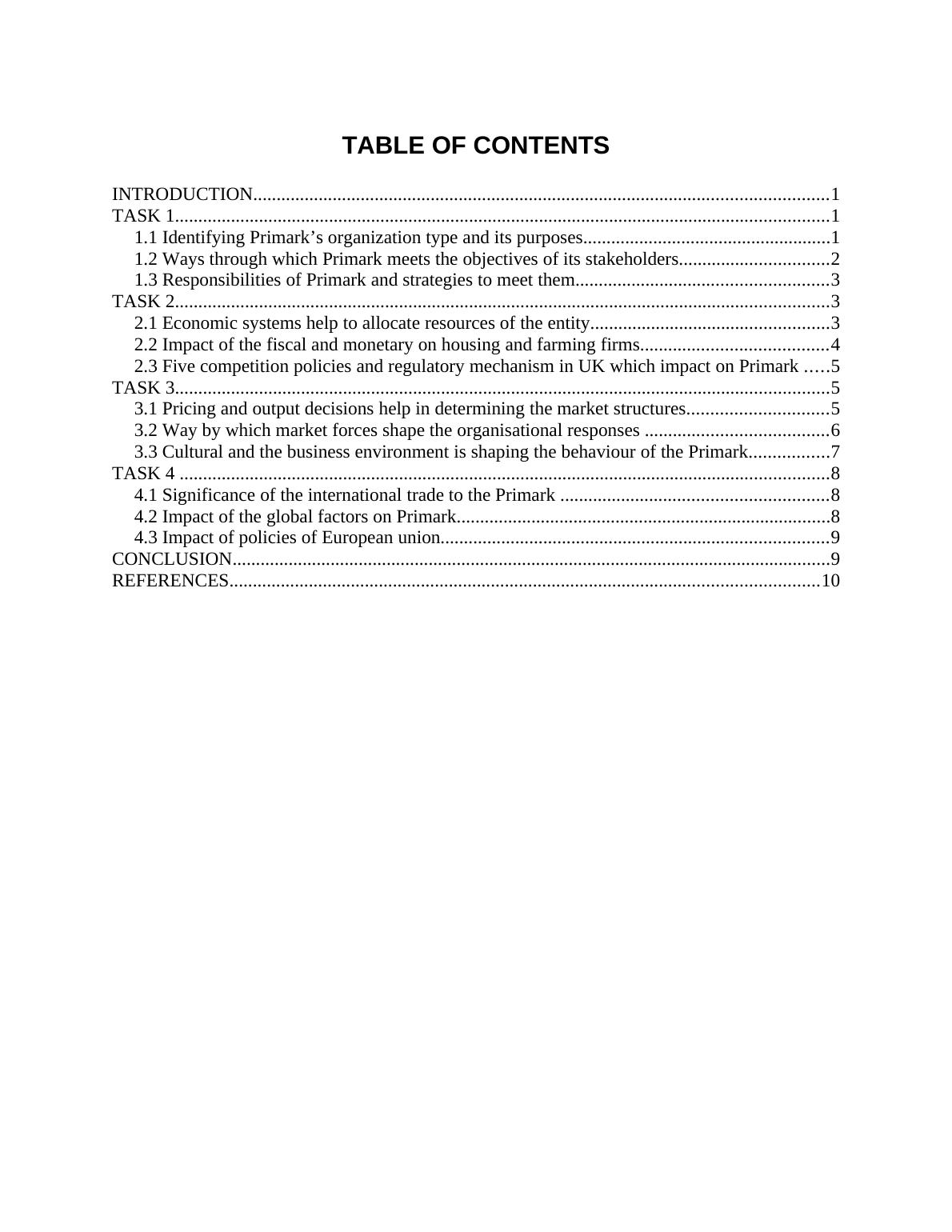 BUSINESS ENVIRONMENT TABLE OF CONTENTS_2