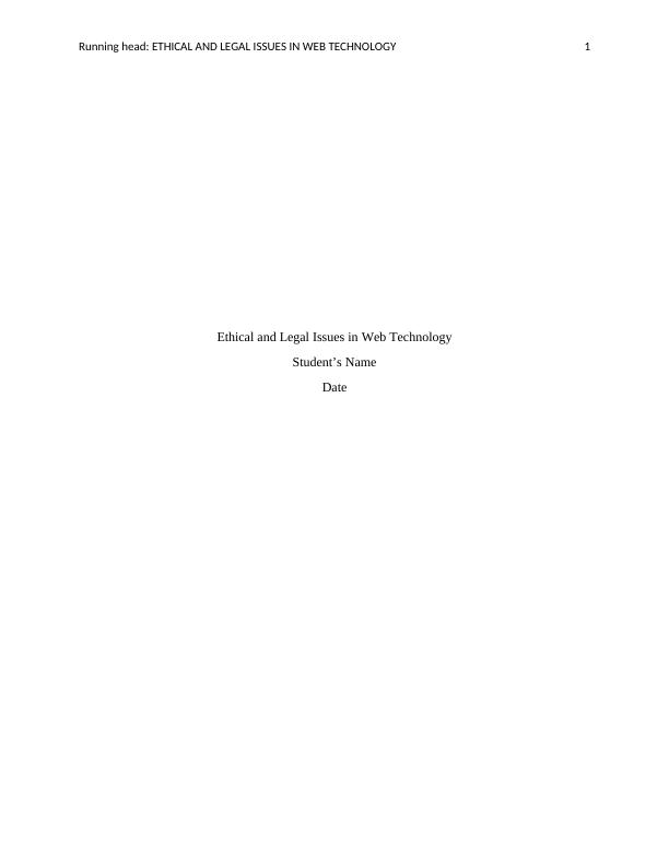 Ethical and Legal Issues in Web Technology_1