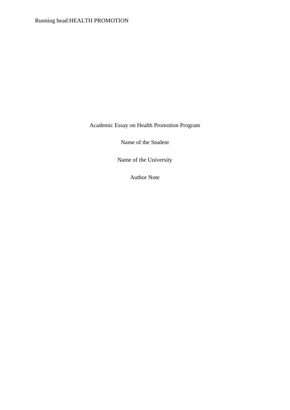 academic-essay-on-health-promotion-program