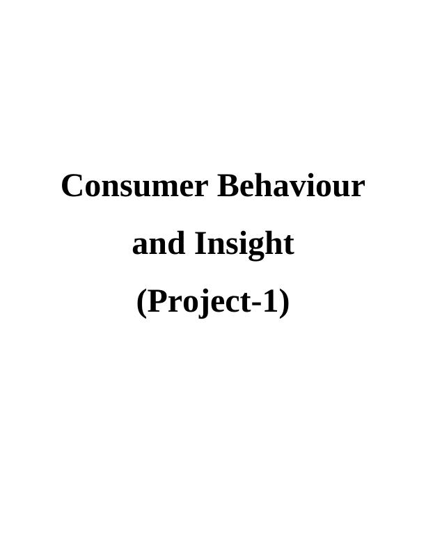 Consumer Behaviour and Insight Assignment - Doc_1