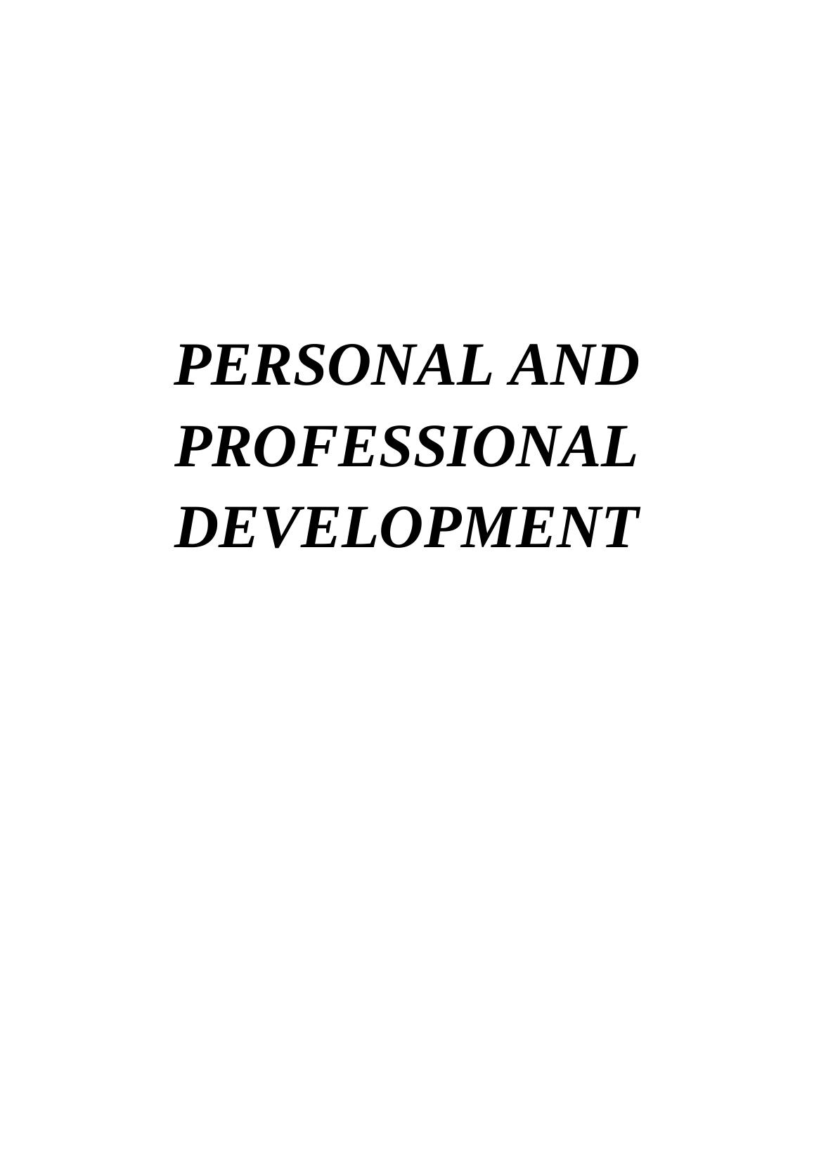Personal & Professional Development - Assignment_1