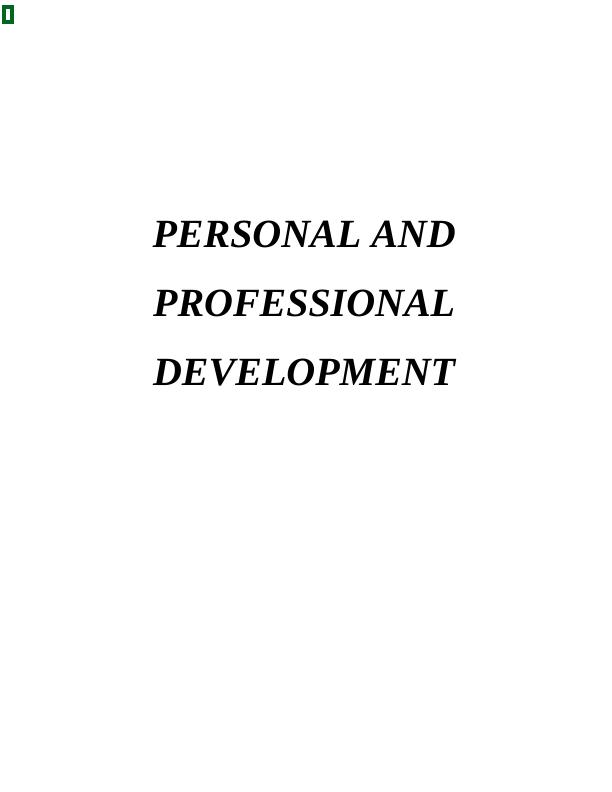 Report on Personal & the Professional Development Plan_1