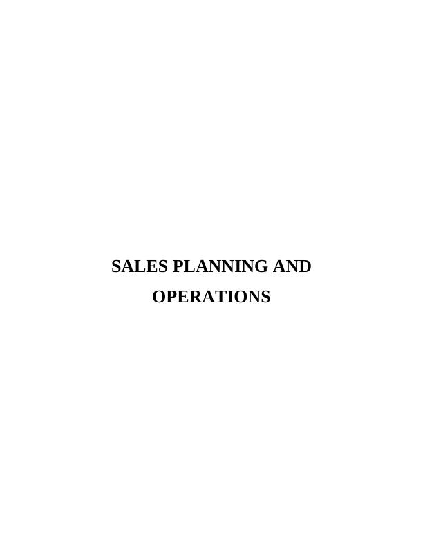 Importance of Sales Management and Operations | Assessment_1