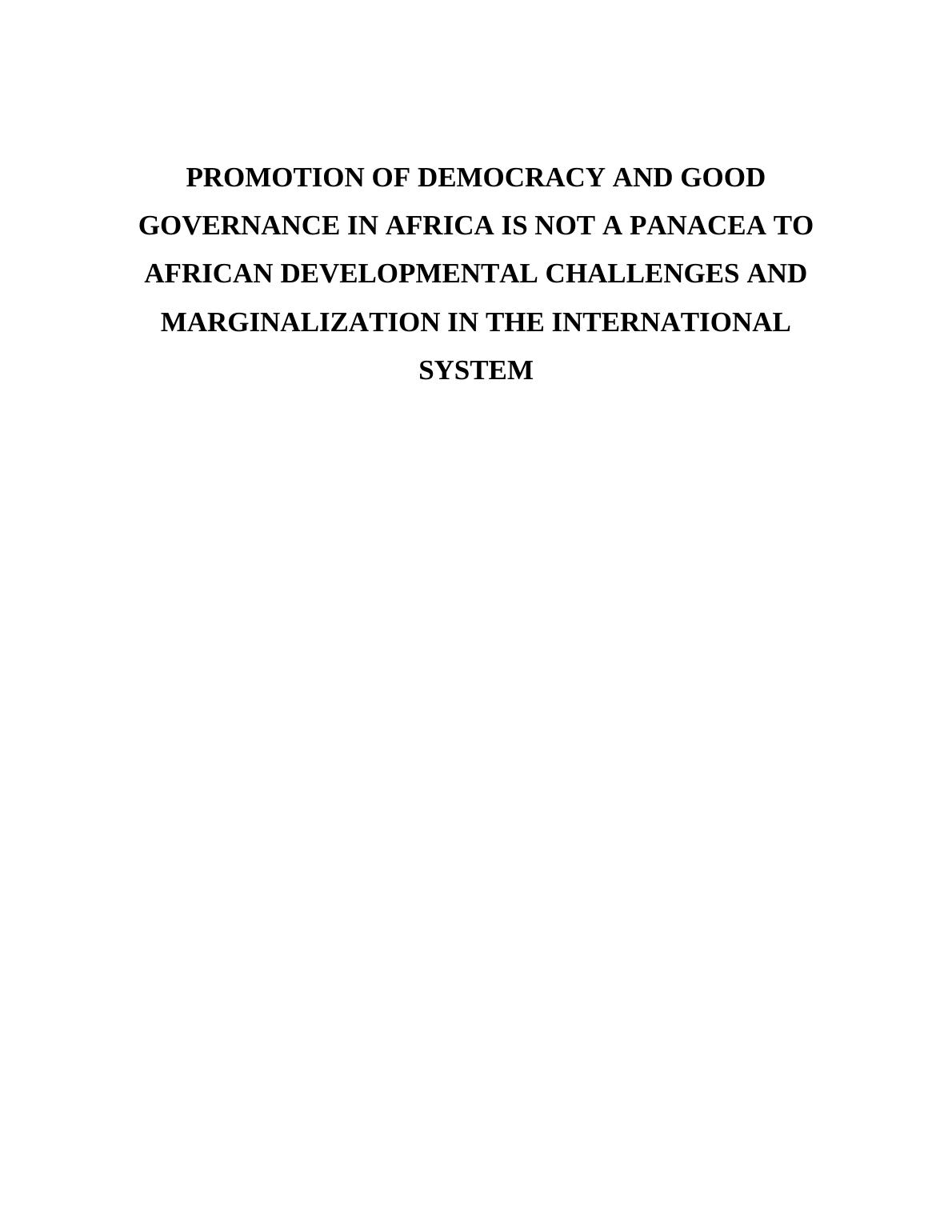 (PDF) Civil Society, Democracy and Good Governance in Africa_1