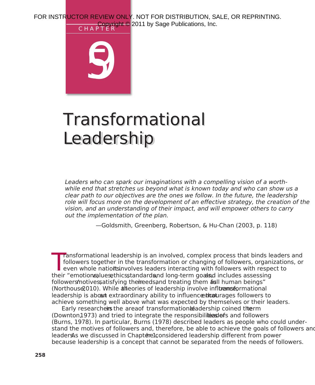 transformational leadership assignment