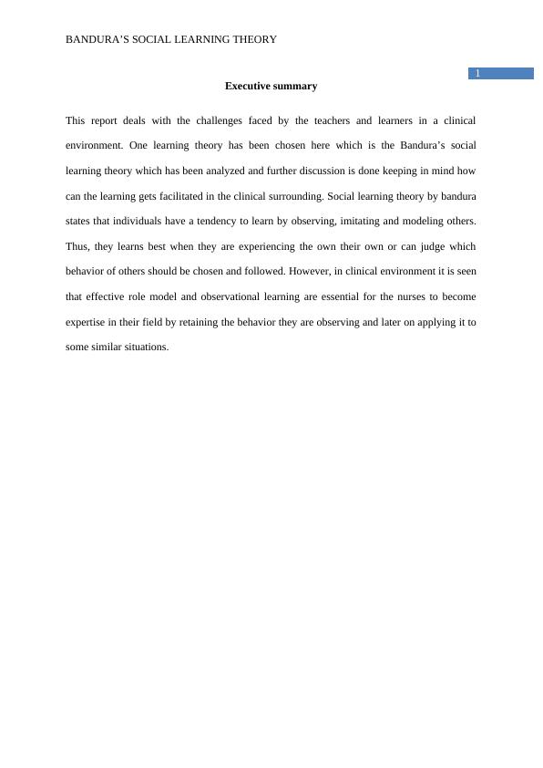 Bandura Social Learning Theory- Report_2