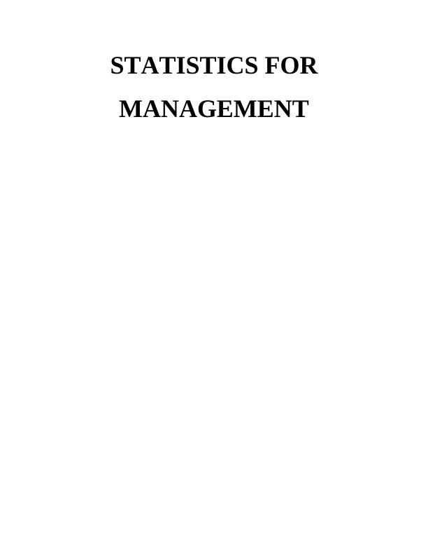(Doc) Statistics for Management Assignment_1