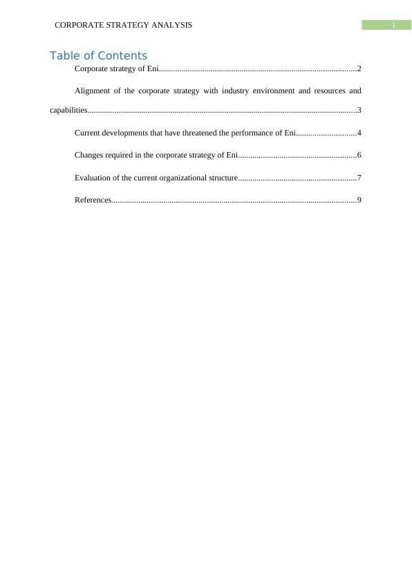 Corporate Strategy Analysis - Desklib