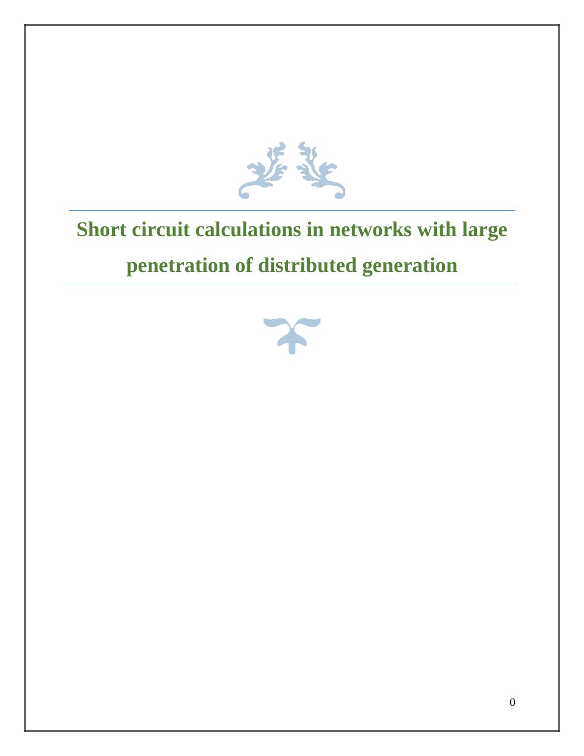 Report on Short Circuit Calculations in Networks_1