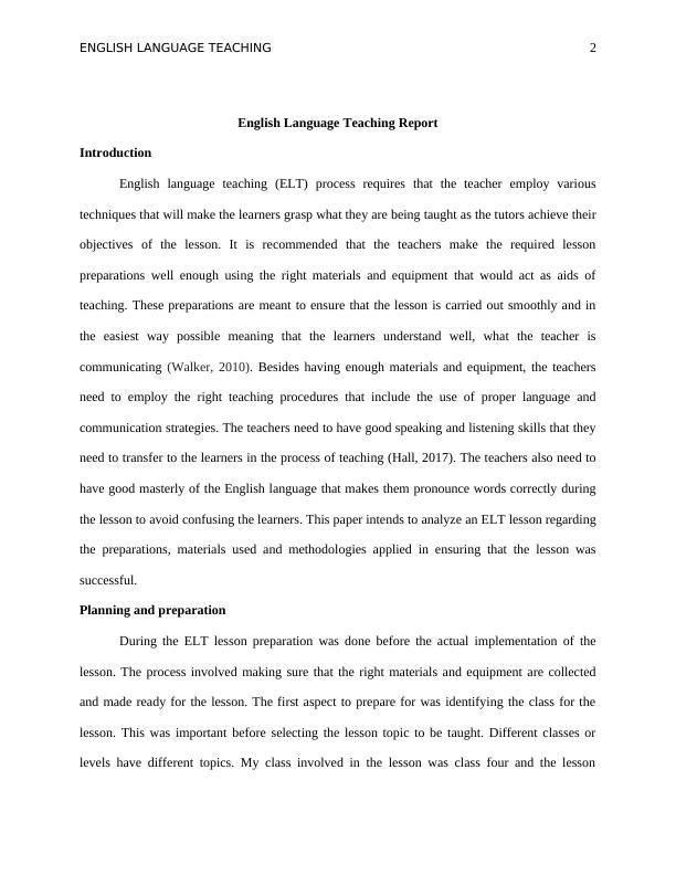 English Language Teaching Report_2